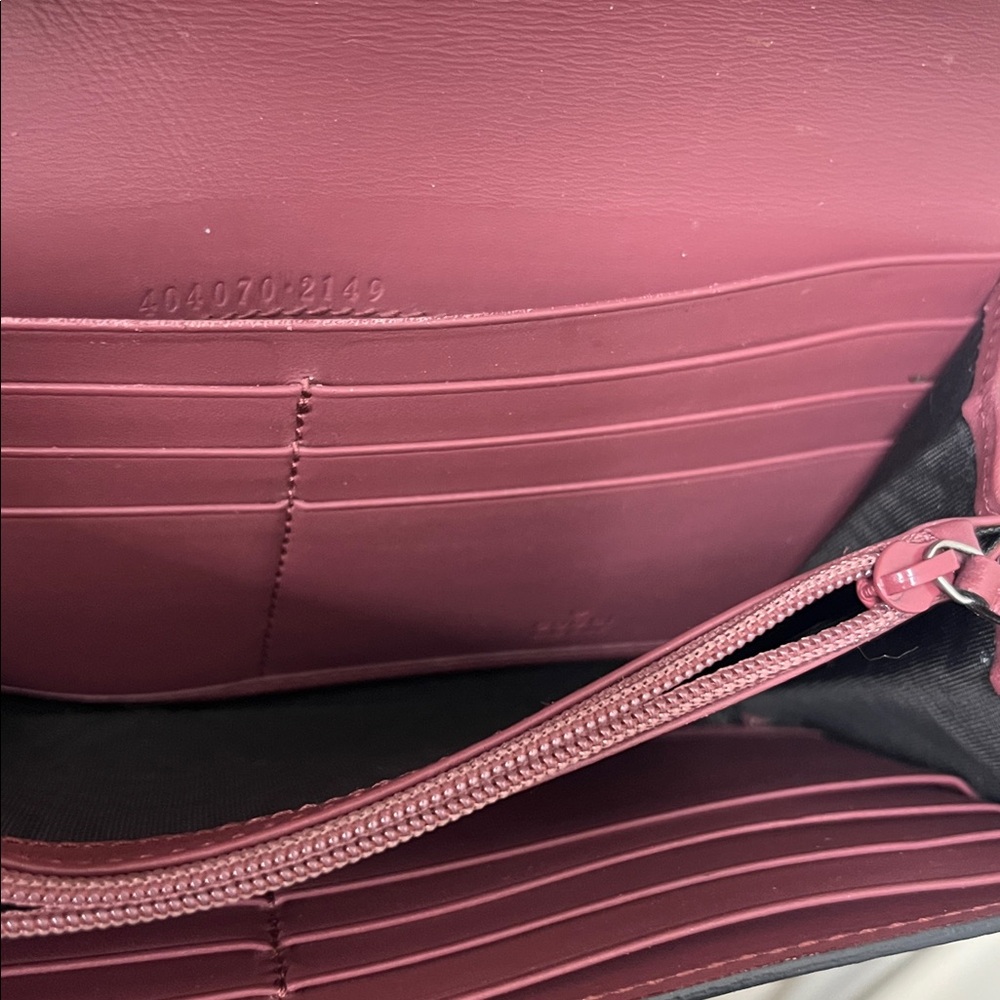 GUCCI GG Blooms Purse Long Wallet Floral PVC Leather Pink - Picture 2 of 3